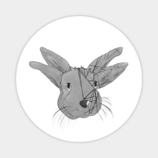 Grey Bunny Head Magnet